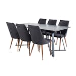 Matgrupp Venture Home Madde med 6 Laura Stolar Polyestertyg