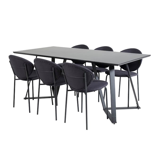 Matgrupp Venture Home Madde med 6 Valor Stolar Polyestertyg