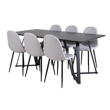 Matgrupp Venture Home Madde med 6 Pobbie Stolar Polyestertyg