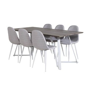 Matgrupp Venture Home Madde med 6 Pobbie Stolar Polyestertyg