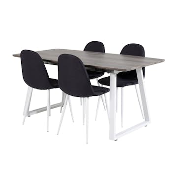 Matgrupp Venture Home Ina med 4 Pobbie Stolar Polyestertyg