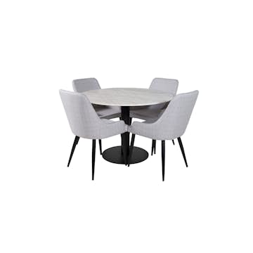 Matgrupp Venture Home Estelle med 4 Plake Fåtöljer PolyEstelletyg