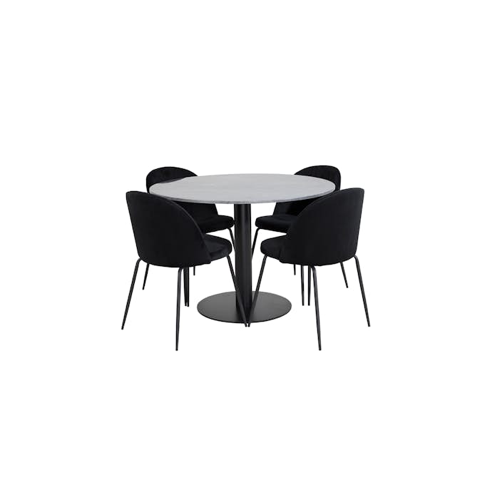 Matgrupp Venture Home Estelle med 4 Wrigley Stolar Sammet