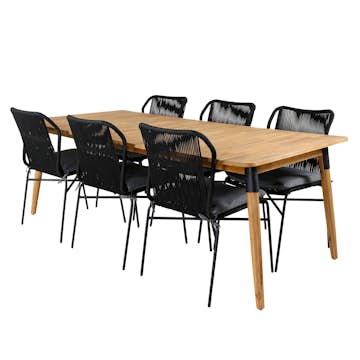 Matgrupp Utomhus Venture Home Julle med 6 Julle Trädgårdsstolar