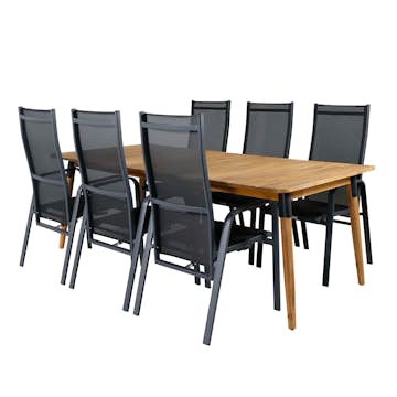 Matgrupp Utomhus Venture Home Julle med 6 Cubb Recliner Trädgårdsstolar