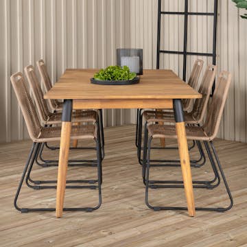 Matgrupp Utomhus Venture Home Julle med 6 Minos Trädgårdsstolar