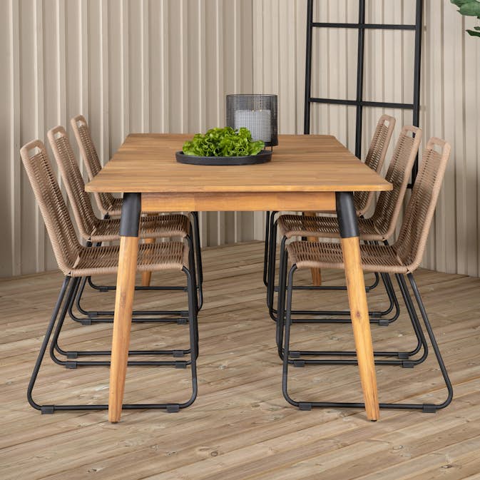 Matgrupp Utomhus Venture Home Julle med 6 Minos Trädgårdsstolar