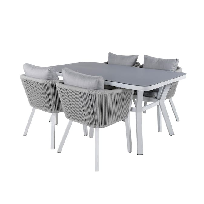 Matgrupp Venture Home Vyn Vit med 4 Vyn Matstolar