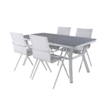 Matgrupp Utomhus Venture Home Vyn Vit med 4 Anve Trädgårdsstolar