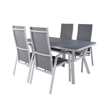 Matgrupp Utomhus Venture Home Vyn Vit med 4 Curz Trädgårdsstolar