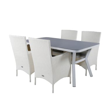 Matgrupp Venture Home Vyn med 4 Mani Karmstolar