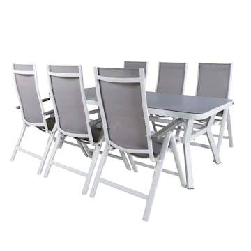 Matgrupp Utomhus Venture Home Virya 160x90 med 6 Albany PositionsTrädgårdsstolar