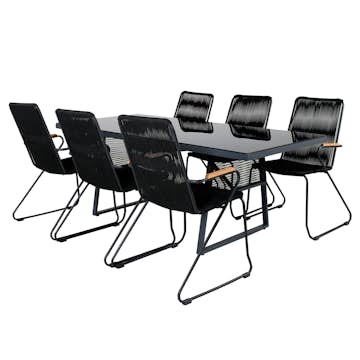 Matgrupp Venture Home Douglas med 6 Berfin Matstolar