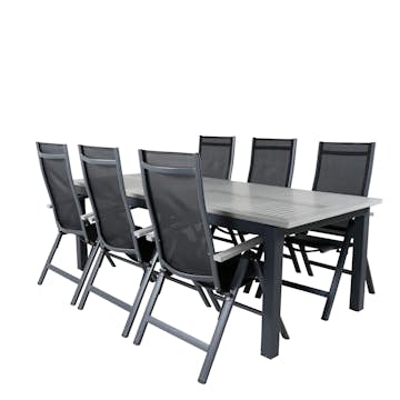 Matgrupp Utomhus Venture Home Aleyna 224 Svart med 6 Aleyna PositionsTrädgårdsstolar