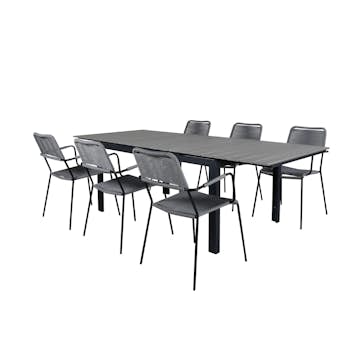 Matgrupp Venture Home Lova 160 med 6 Leon Matstolar