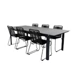 Matgrupp Venture Home Lova 224 med 6 Leon Stapelbara Matstolar