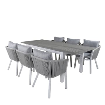 Matgrupp Venture Home Aleyna med 6 Virya Matstolar