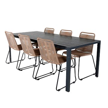 Matgrupp Utomhus Venture Home Break med 6 Lindos Trädgårdsstolar