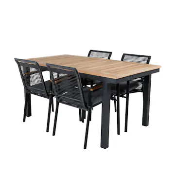 Matgrupp Utomhus Venture Home Perla 152 med 4 Douglas Trädgårdsstolar