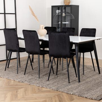 Matgrupp Venture Home Jolie med 6 Walerina Stolar Sammet
