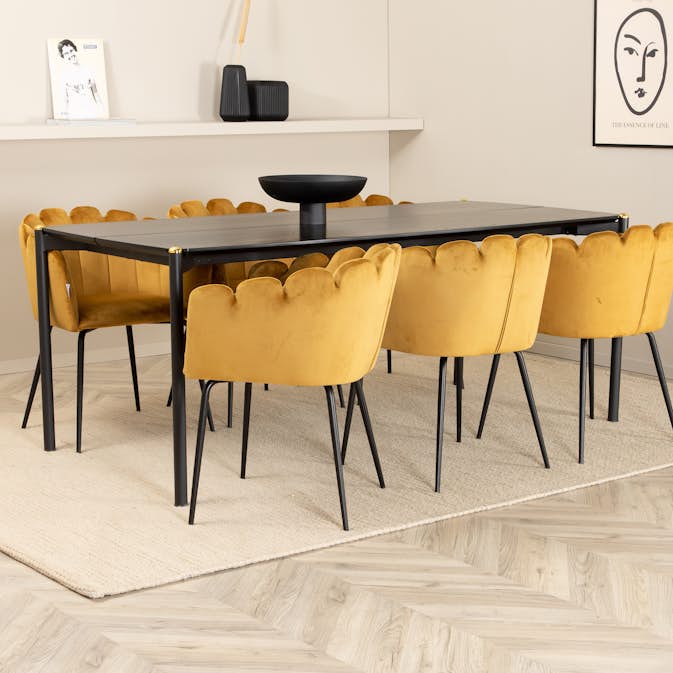 Matgrupp Venture Home Paris med 6 Limhamn Stolar