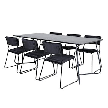 Matgrupp Venture Home Annika med 6 Kungshamn Stolar Sammet