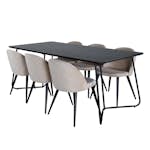 Matgrupp Venture Home Annika med 6 Valentina Stitcthes Stolar Sammet