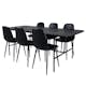 Matgrupp Venture Home Chicago Svart med 6 Pobbie Stolar