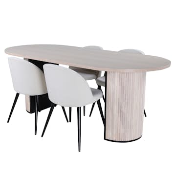 Matgrupp Venture Home Bianca med 4 Valentina Stolar