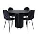 Matgrupp Venture Home Bianca Rund Svart med 4 Pobbie Stolar