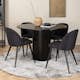 Matgrupp Venture Home Bianca Rund Svart med 4 Valentina Stolar