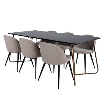 Matgrupp Venture Home Annika med 6 Valentina Stitcthes Stolar