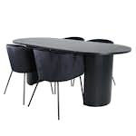 Matgrupp Venture Home Bianca Svart med 4 Bergen Stolar
