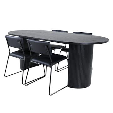 Matgrupp Venture Home Bianca med 4 Kungshamn Stolar Konstläder