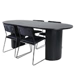 Matgrupp Venture Home Bianca Svart med 4 Kungshamn Stolar