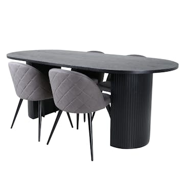 Matgrupp Venture Home Bianca med 4 Valentina Stitcthes Stolar