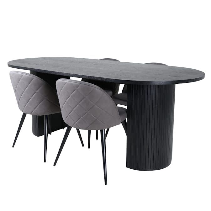 Matgrupp Venture Home Bianca med 4 Valentina Stitcthes Stolar