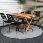 Matgrupp Utomhus Venture Home Kenya 120x70 Teak med 4 Lindos KarmTrädgårdsstolar