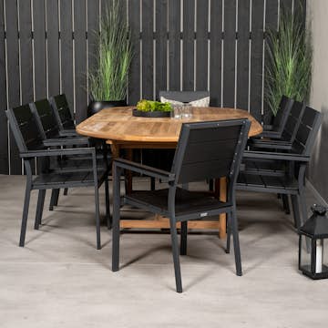 Matgrupp Utomhus Venture Home Kenya 180-240x120 Teak med 8 Levels KarmTrädgårdsstolar