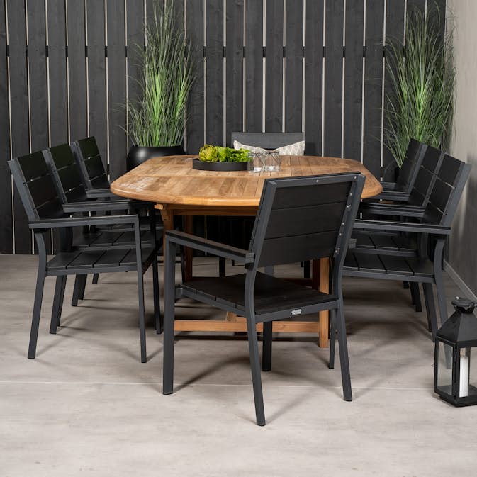 Matgrupp Utomhus Venture Home Kenya 180-240x120 Teak med 8 Levels KarmTrädgårdsstolar