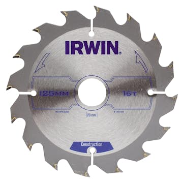 Sågklinga Irwin 125x20/16mm 16t 2,5mm