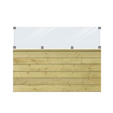 Skärm PLUS Plank med Glas 174x125
