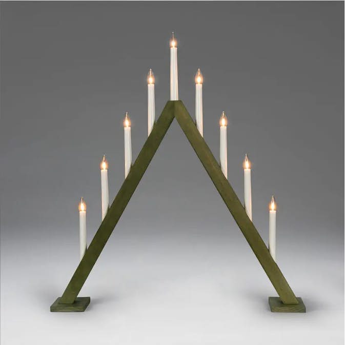 Adventsljusstake Gnosjö Konstsmide 3940 Träljusstake 9 Ljus