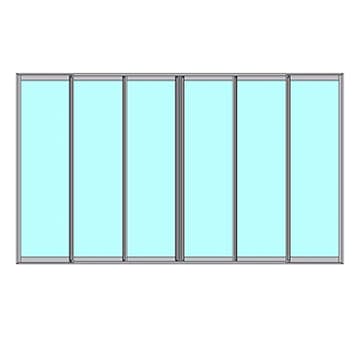 Skjutbart Dörrparti Novoroom Energi 3+3-Delat