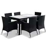 Matgrupp Lyfco Bord 130x90 cm med 6 Stolar Inklusive Dynor