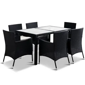 Matgrupp Lyfco Bord 130x90 cm med 6 Stolar Inklusive Dynor