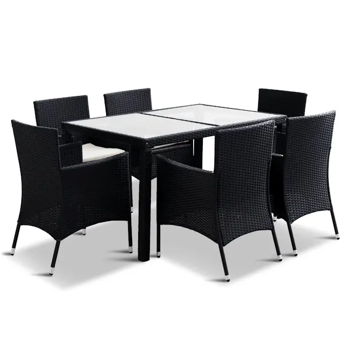 Matgrupp Lyfco Bord 130x90 cm med 6 Stolar Inklusive Dynor