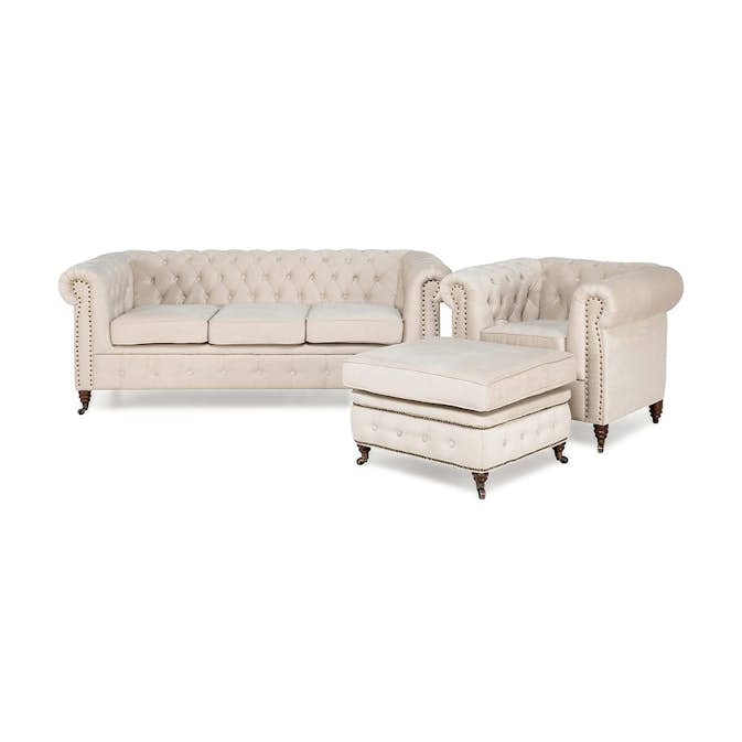 Soffgrupp Manor House Chesterfield Deluxe Sammet Grupp 2