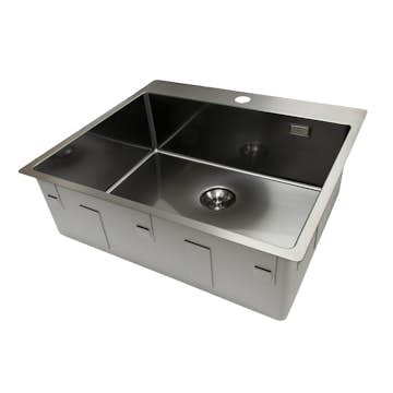 Enkelvask Strand Stainless SOLID med clips och blandarplats PVD Gun Metal