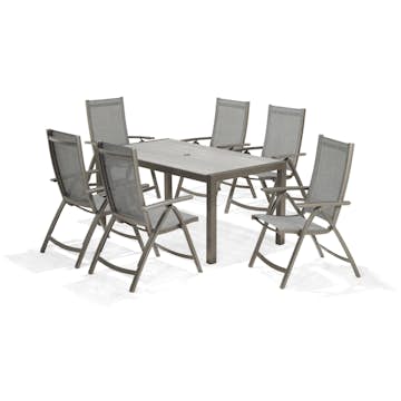 Matgrupp LifestyleGarden Solana med 6 Positionsstolar